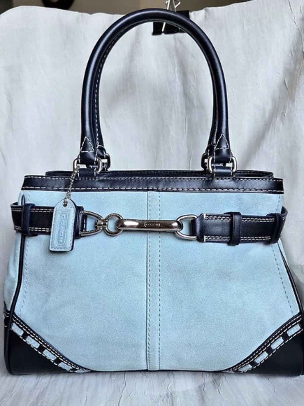 Vintage Coach Hamptons Suede Belted Carryall/Satchel